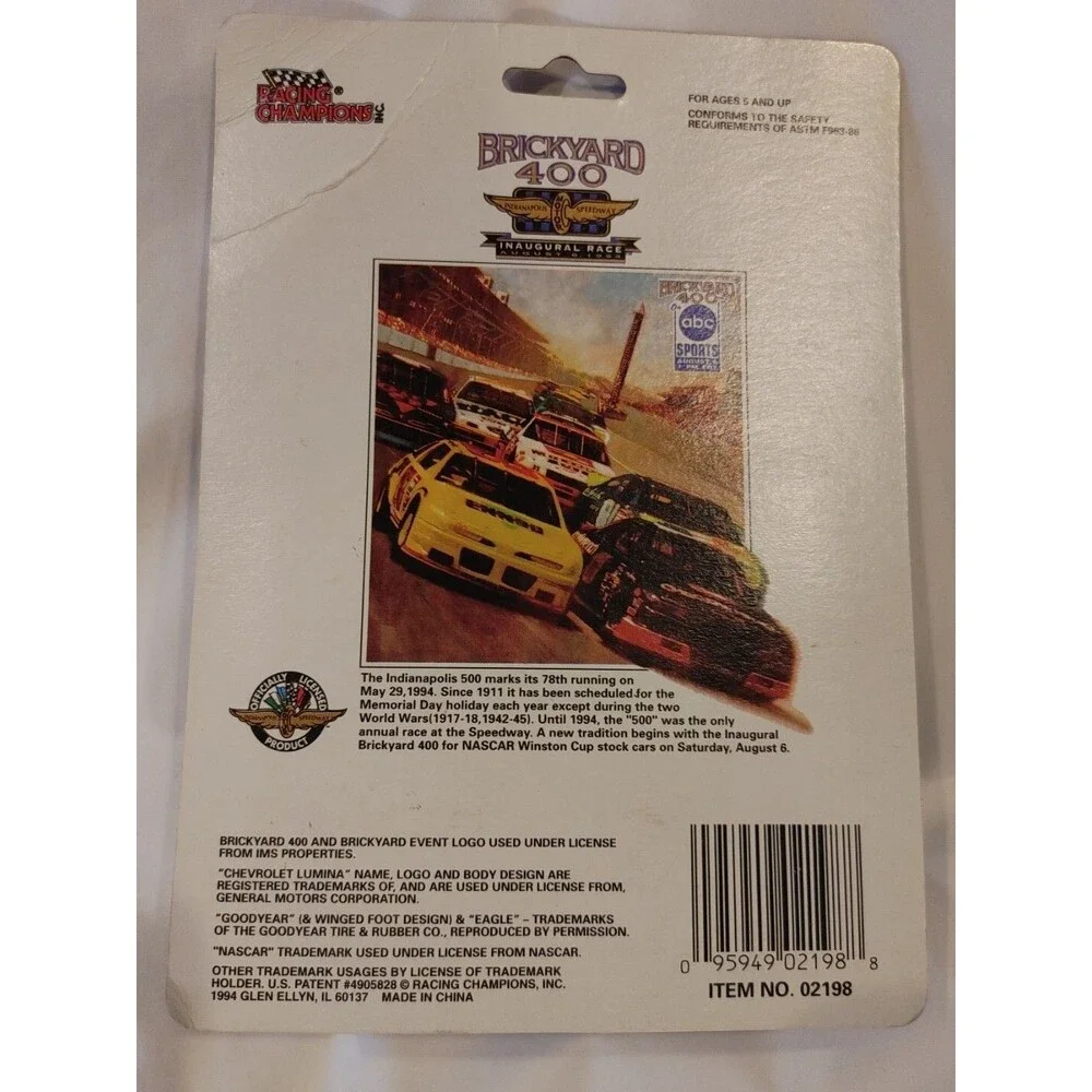 (2) Brickyard 400 Race Cars 1994 & 1998 Nascar 1:64 Diecast Cars Indianapolis